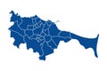 Map of Gdansk districts